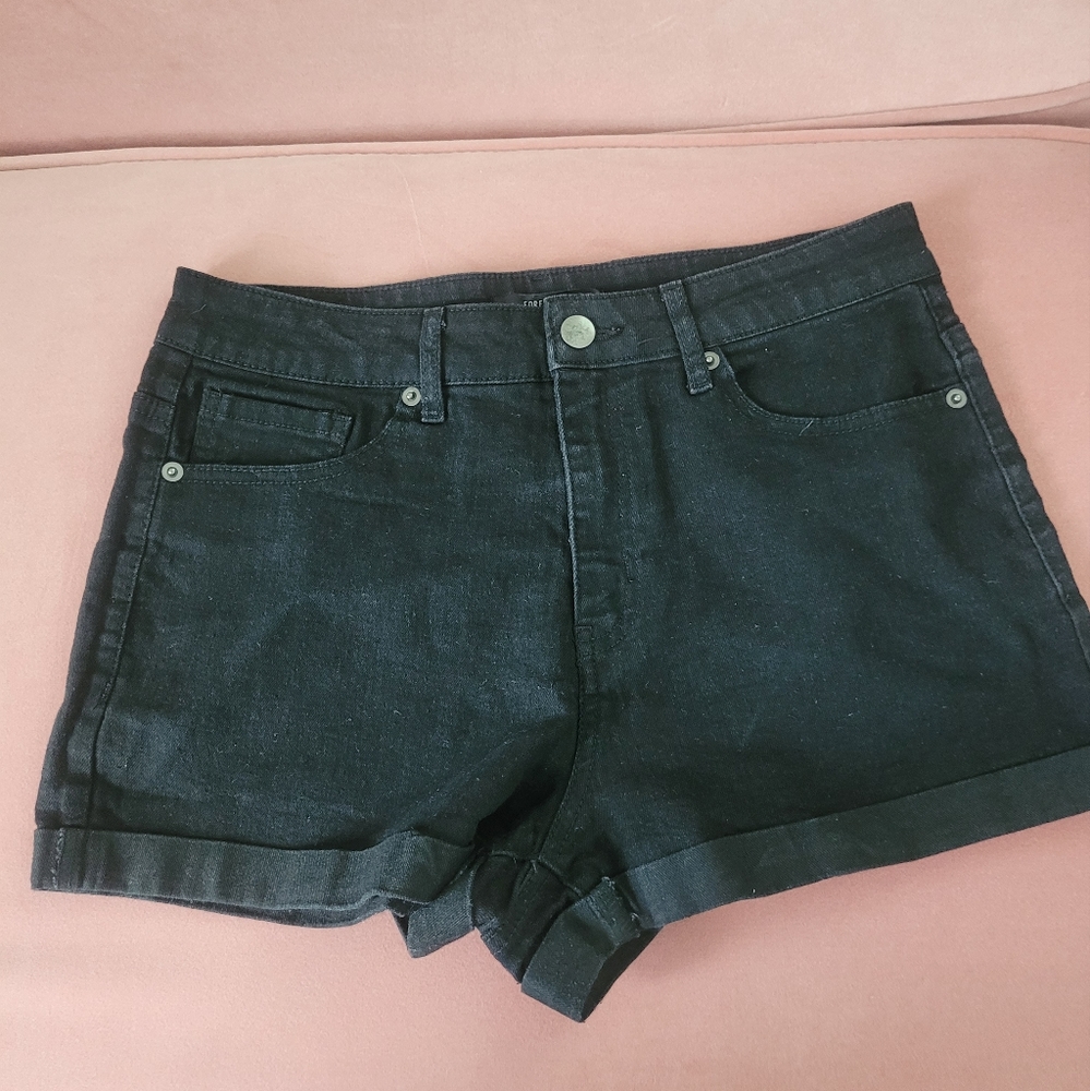 High waisted black shorts
